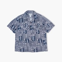 【USED】1990s Bishop St. apparel : Cotton Hawaiian Open Collar Shirt (Made in Hawaii) : XL