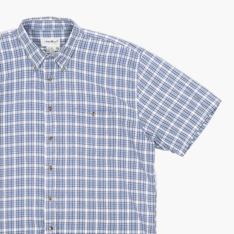 【USED】1990s-2000s Eddie Bauer : Madras Plaid BD S/S Shirt : XL