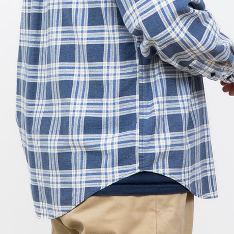 【USED】1990s J.Crew : Flannel Plaid Regular Shirt : XL