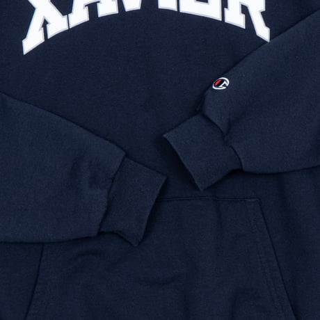 【USED】2010s Champion USA : "Xavier University" Hooded Sweatshirt : XXL