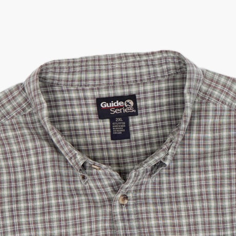 【USED】2000s Guide Series : Madras Plaid BD S/S Shirt : XXL