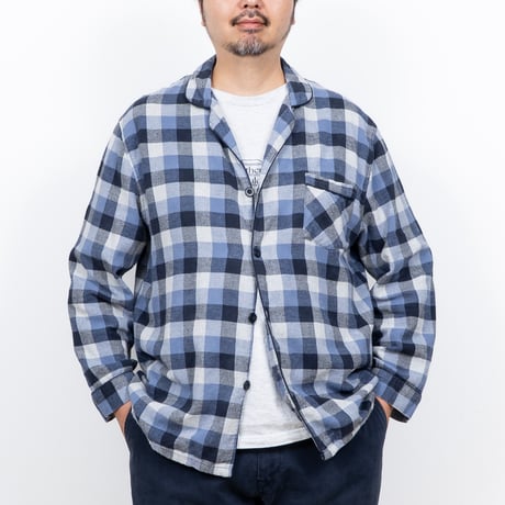 【USED】2010s Hanes USA : Flannel Plaid Pajama Shirt : XL