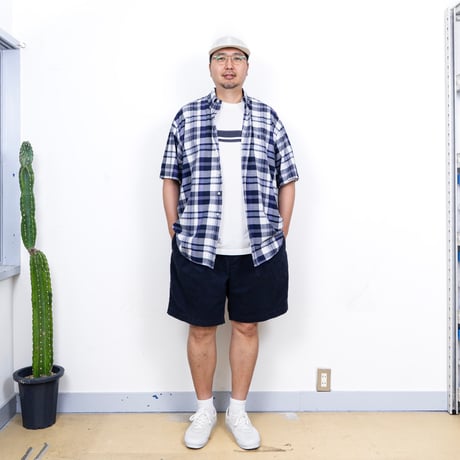 【USED】2000s OLD NAVY : Chest Border Crew S/S Top : XXL