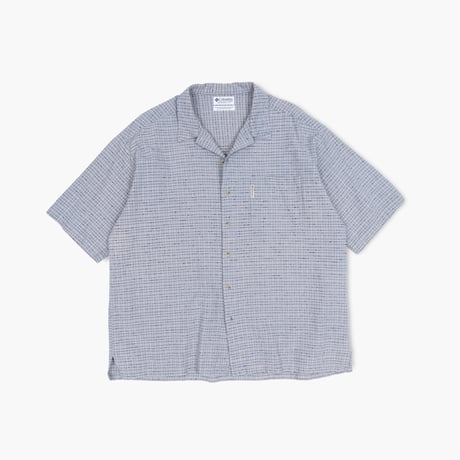【USED】1990s Columbia Sportswear : Dobby Plaid Regular S/S Shirt : XL-XXL