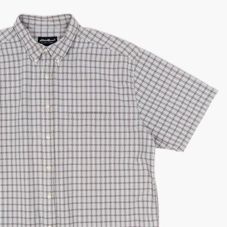 【USED】2000s Eddie Bauer : Seersucker Plaid BD S/S Shirt : XL