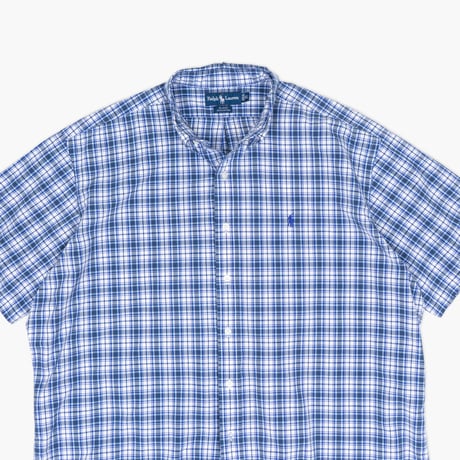 【USED】1990s-2000s Ralph Lauren : "BLAKE" Broad Plaid BD S/S Shirt : XL