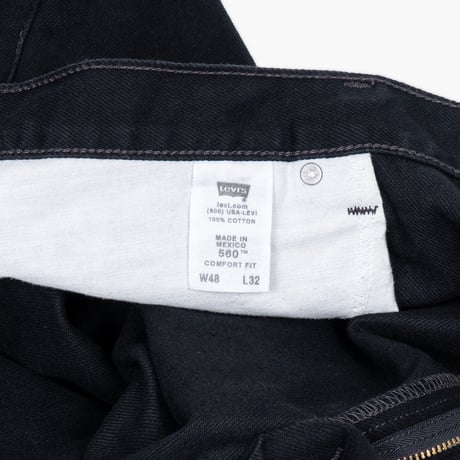 【USED】2000s Levi's : 560 "COMFORT FIT" Black Denim Jeans : W48