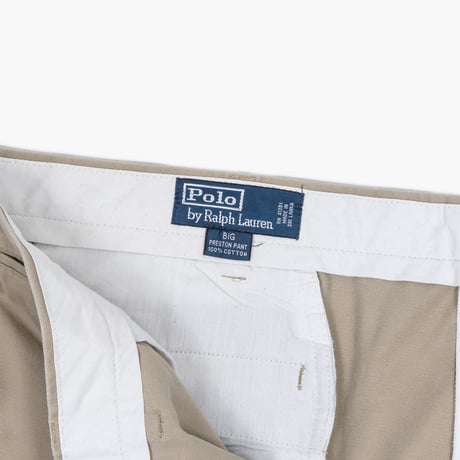 【USED】1990s-2000s Polo Ralph Lauren : "PRESTON PANT" Chino Plain Front Trouser : w46B