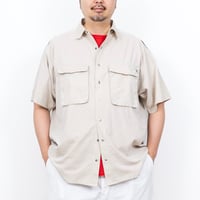 【USED】1990s-2000s EXOFFICIO : Cotton Poly Poplin Field S/S Shirt : XXL