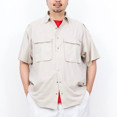 【USED】1990s-2000s EXOFFICIO : Cotton Poly Poplin Field S/S Shirt : XXL