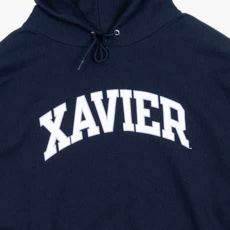 【USED】2010s Champion USA : "Xavier University" Hooded Sweatshirt : XXL