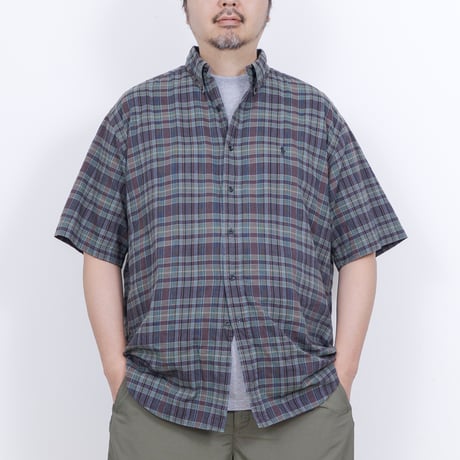 【USED】1990s-2000s Ralph Lauren : "BLAKE" Madras Plaid BD S/S Shirt : XL