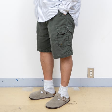 【USED】2000s FADED GLORY : German Pique Cargo Short Pant : w42