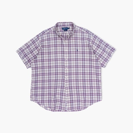 【USED】1990s-2000s Ralph Lauren : "BLAKE" Madras Plaid BD S/S Shirt : XXL