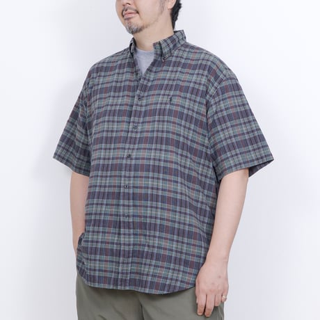 【USED】1990s-2000s Ralph Lauren : "BLAKE" Madras Plaid BD S/S Shirt : XL