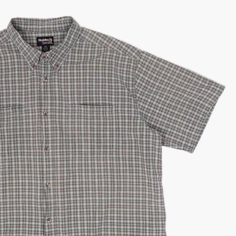 【USED】2000s Guide Series : Madras Plaid BD S/S Shirt : XXL