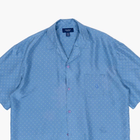 【USED】2000s NAUTICA : Silk Pattern Pajama S/S Shirt : XL