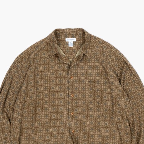 【USED】1990s-2000s claiborne : Rayon Pattern Regular Shirt : XL