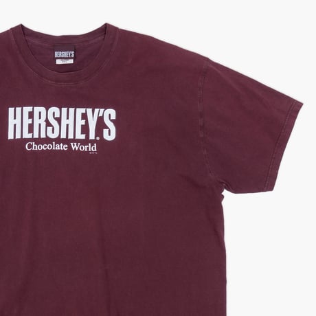【USED】2000s COMFORT COLORS : "HERSHEY'S Chocolate World” Crew T-Shirt : XXL