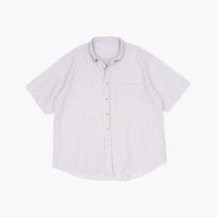 【USED】1990s-2000s Eddie Bauer : Seersucker Stripe BD S/S Shirt : XL