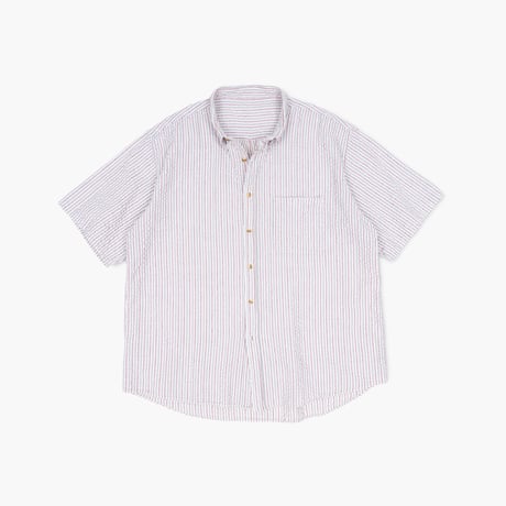 【USED】1990s-2000s Eddie Bauer : Seersucker Stripe BD S/S Shirt : XL