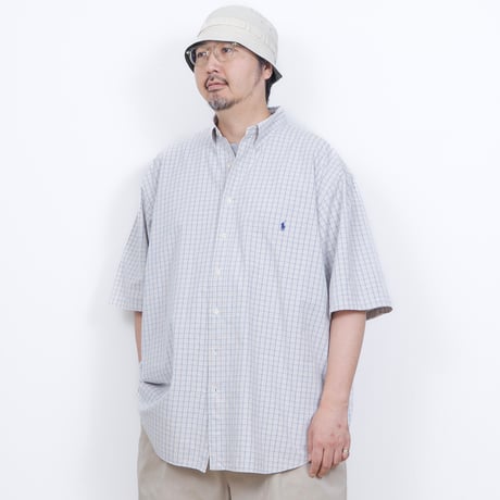 【USED】2000s Ralph lauren : Two-Ply Broad Plaid BD S/S Shirt : 3XB