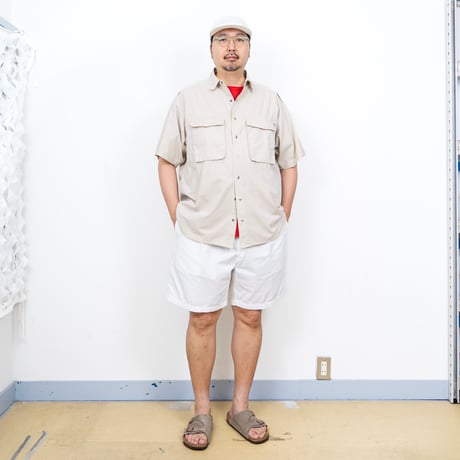 【USED】1990s-2000s EXOFFICIO : Cotton Poly Poplin Field S/S Shirt : XXL