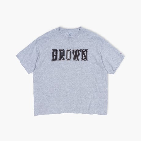 【USED】2010s-20s Champion USA : "BROWN UNIVERSITY" Brown Logo Crew T-Shirt : 3XL