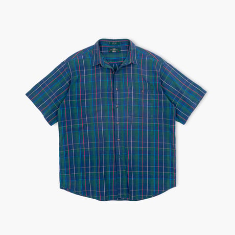 【USED】1990s ORVIS : Seersucker Plaid Regular S/S Shirt : XL