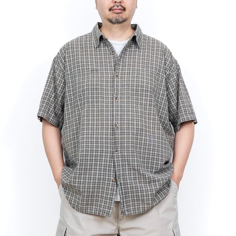 【USED】2000s Guide Series : Madras Plaid BD S/S Shirt : XXL