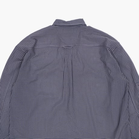 【USED】1990s L.L.Bean : Poly Nylon Poplin Plaid Field Regular Shirt : XL