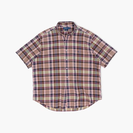 【USED】1990s-2000s Ralph Lauren : "BLAKE" Madras Plaid BD S/S Shirt : XXL