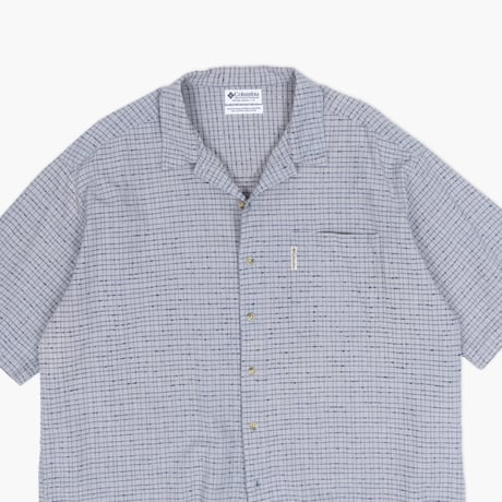 【USED】1990s Columbia Sportswear : Dobby Plaid Regular S/S Shirt : XL-XXL