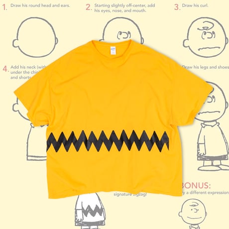 【USED】2000s GILDAN : "Charlie Brown" Crew T-Shirt : 5XL