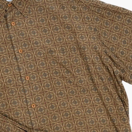 【USED】1990s-2000s claiborne : Rayon Pattern Regular Shirt : XL