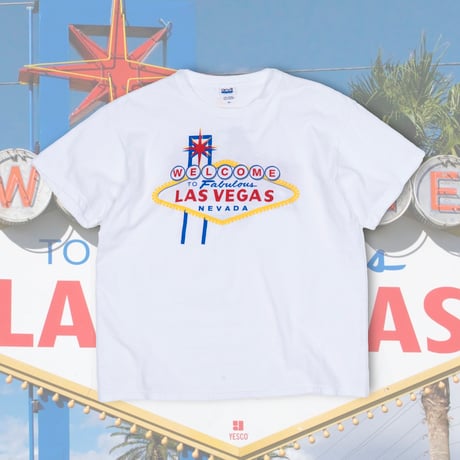 【USED】2000s anvil : "LAS VEGAS" Crew T-Shirt : L