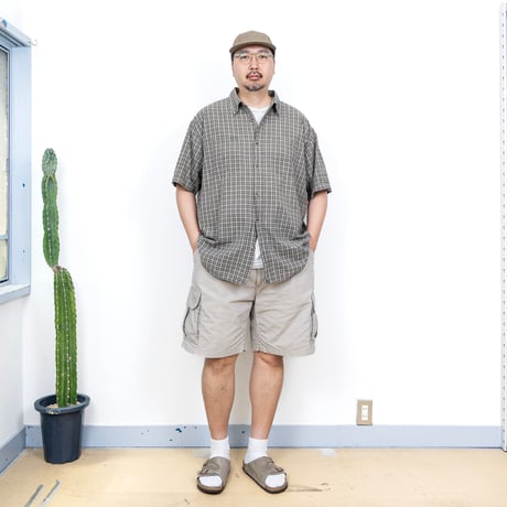 【USED】2000s Guide Series : Madras Plaid BD S/S Shirt : XXL