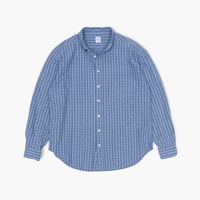 【USED】1990s OLD NAVY : Indigo Plaid BD Shirt : XL