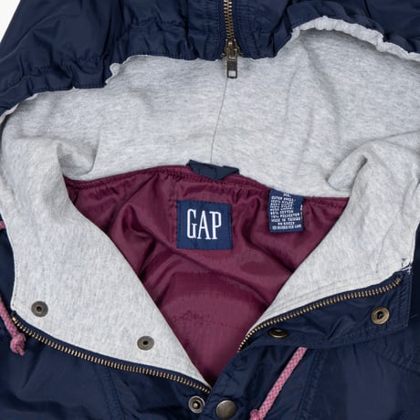 【USED】1990s GAP : Sailor Hood Padded Nylon Anorak : XL