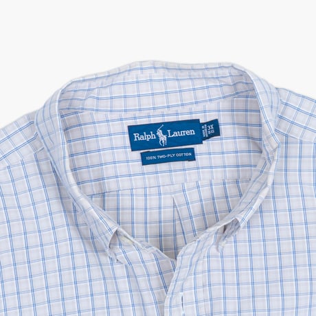 【USED】2000s Ralph lauren : Two-Ply Broad Plaid BD S/S Shirt : 3XB