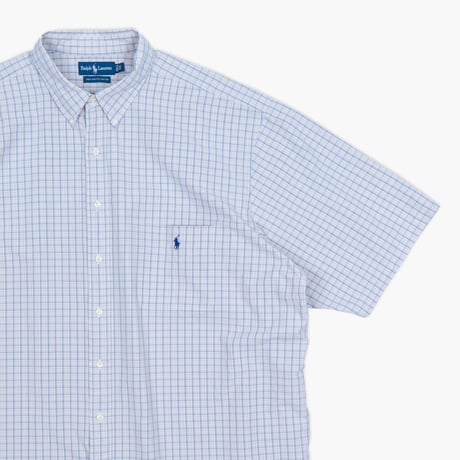 【USED】2000s Ralph lauren : Two-Ply Broad Plaid BD S/S Shirt : 3XB
