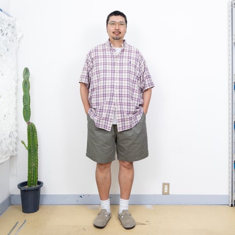 【USED】1990s-2000s Ralph Lauren : "BLAKE" Madras Plaid BD S/S Shirt : XXL