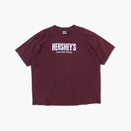 【USED】2000s COMFORT COLORS : "HERSHEY'S Chocolate World” Crew T-Shirt : XXL