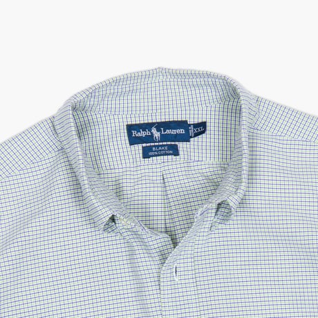 【USED】1990s-2000s Ralph Lauren : “BLAKE” Oxford Plaid BD Shirt : XXL