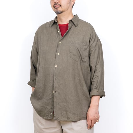 【USED】1990s STRUCTURE : Linen Regular Shirt : XL