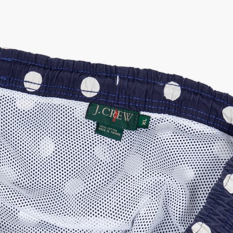【USED】1990s J.CREW : Cotton Poplin Dot Swim Short Pant : XL