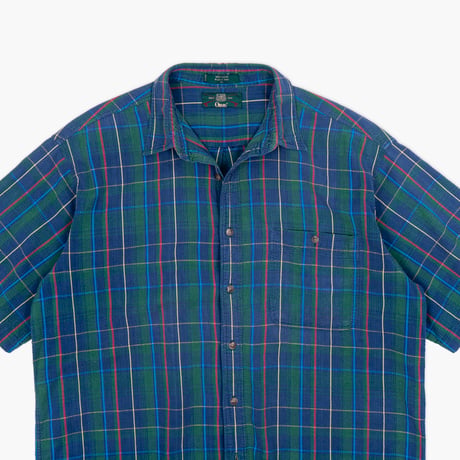 【USED】1990s ORVIS : Seersucker Plaid Regular S/S Shirt : XL