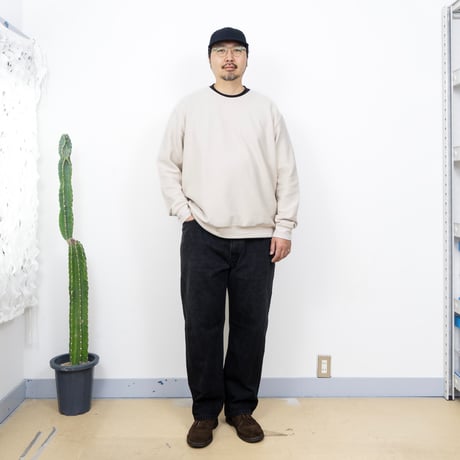 【USED】2000s LANDS' END : Cotton Pique Jersey Crew Sweatshirt : XXL