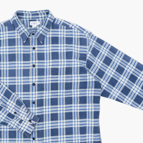 【USED】1990s J.Crew : Flannel Plaid Regular Shirt : XL