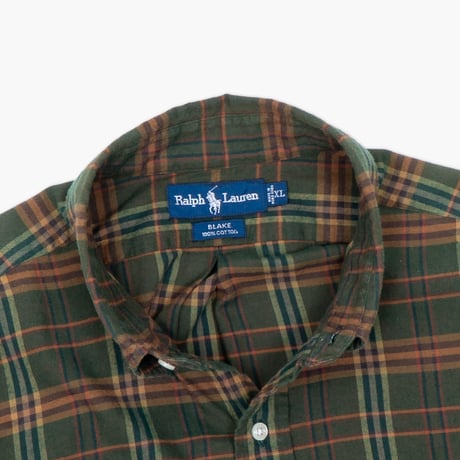 【USED】1990s-2000s Ralph Lauren : "BLAKE" Flannel Plaid BD Shirt : XL